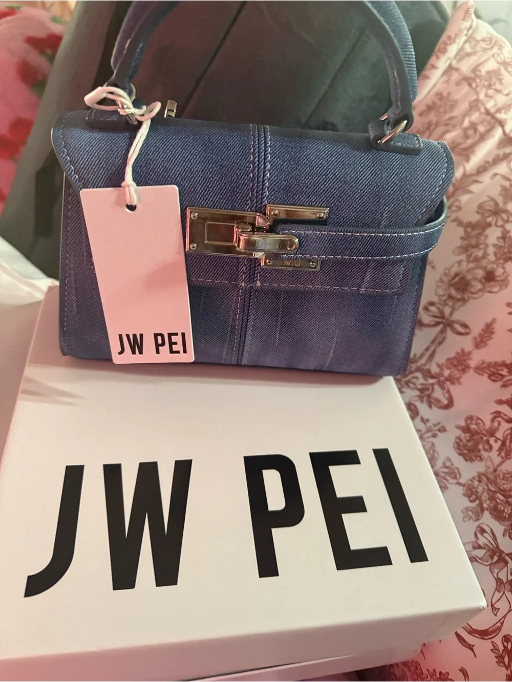 JW PEI Denim Blue Mini Top-Handle Satchel